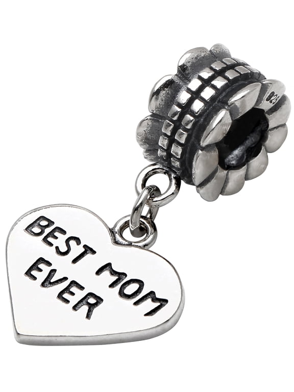 Jewelry Mothers Day Gifts Sterling Silver Best MOM Ever Dangle Charm Bead