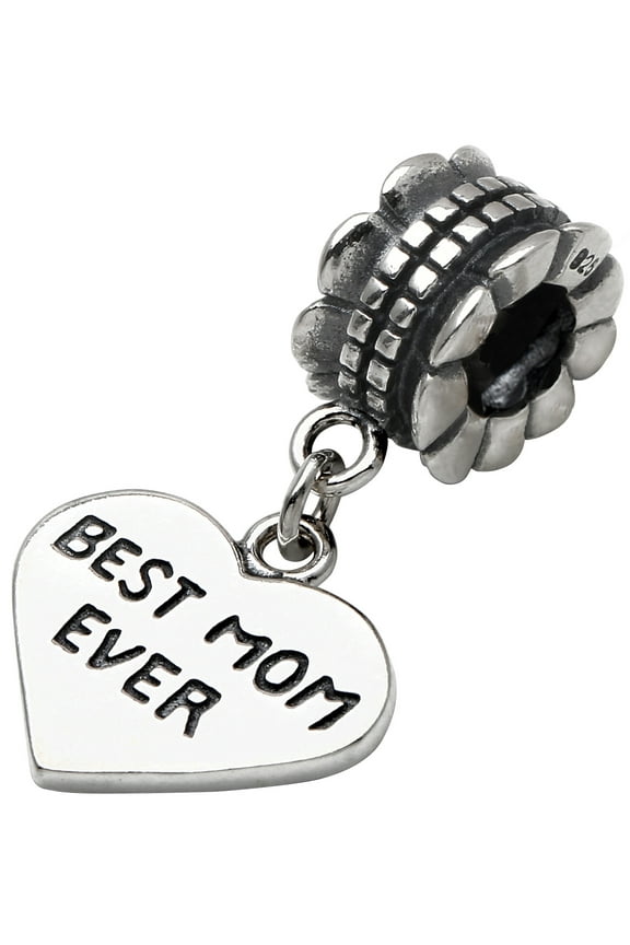 Jewelry Mothers Day Gifts Sterling Silver Best MOM Ever Dangle Charm Bead