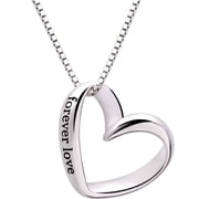 ALOV Jewelry Sterling Silver forever love Heart Pendant Necklace