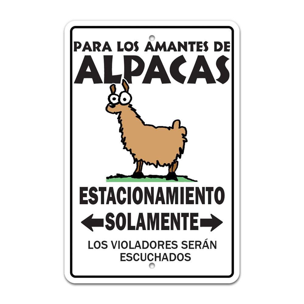 ALPACA LOVERS Parking Sign ranch breeder sweater fiber | Indoor/Outdoor ...