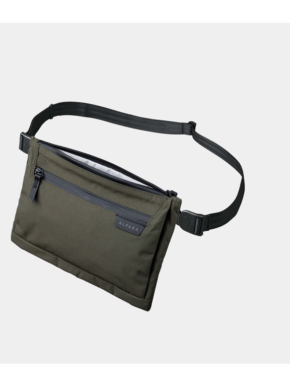 2L Tech Organizer Sling Bag for iPad Mini, Zip Pouch Max V2 Crossbody Travel Bag with Expandable Storage, Messenger & Shoulder Bag Green Axoflux 210D