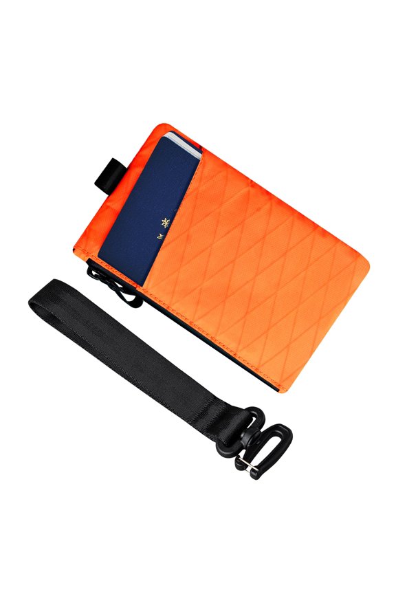 Zip Clutch Hot Orange X-Pac VX25 - Functions as Zipper Wallet and EDC Carrier - Weatherproof and RFID Blocking Material - 3 External Slots for EDC Gear - 3 Inside Pockets A101
