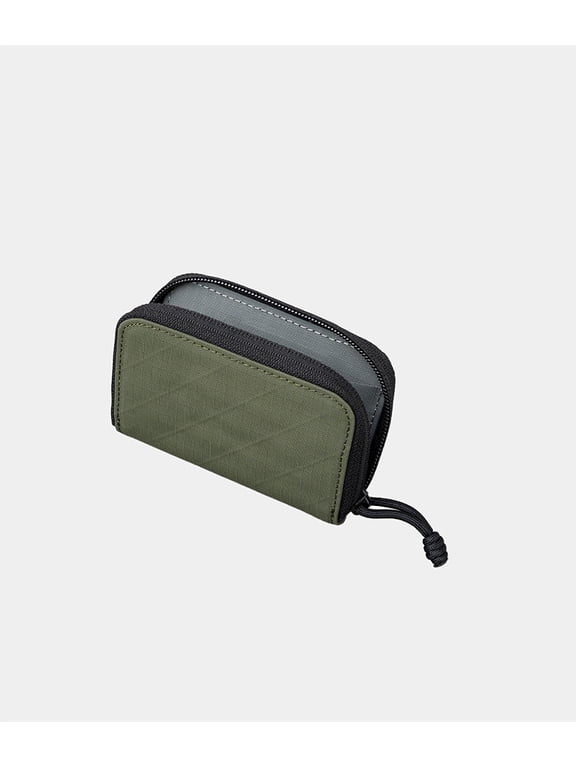 Zip Coin Wallet RFID Card and Coin Holder, Up to 15 Cards, Army Green
