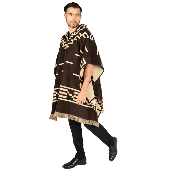 ALPAKITAS Alpaca Wool Poncho - Ancestral Design Poncho - Hooded Poncho - Poncho for men and women - Alpaca Geometric Poncho - Cleant Wastwood