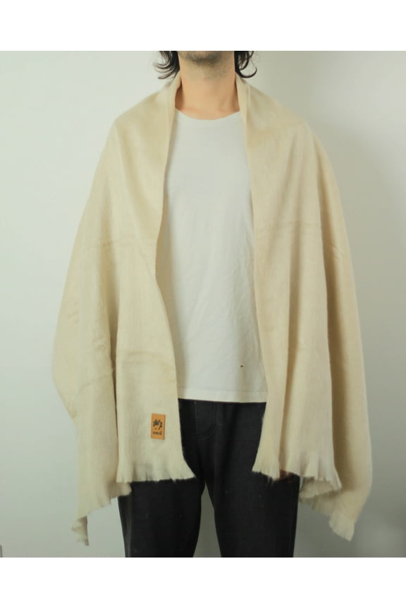 Alpaca wool Shawl Wrap for Women- Alapca Scarf for Men - Shawls and Wraps - 70% Alpaca - Unisex Fashion - Blanket Wool Shawl - Beige