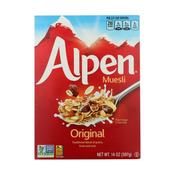 ALPEN CEREAL MUESLI ORGNL W RAISINS 14 OZ - Pack of 12