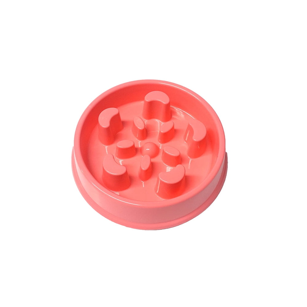ALPHA DOG SERIES Non-Slip Maze Puzzle Bowl Slow Feeder Interactive Stop Bloat Stop Gas Improve Digestion Dog Bowl for Small and Medium Dogs - CORAL (PINK)