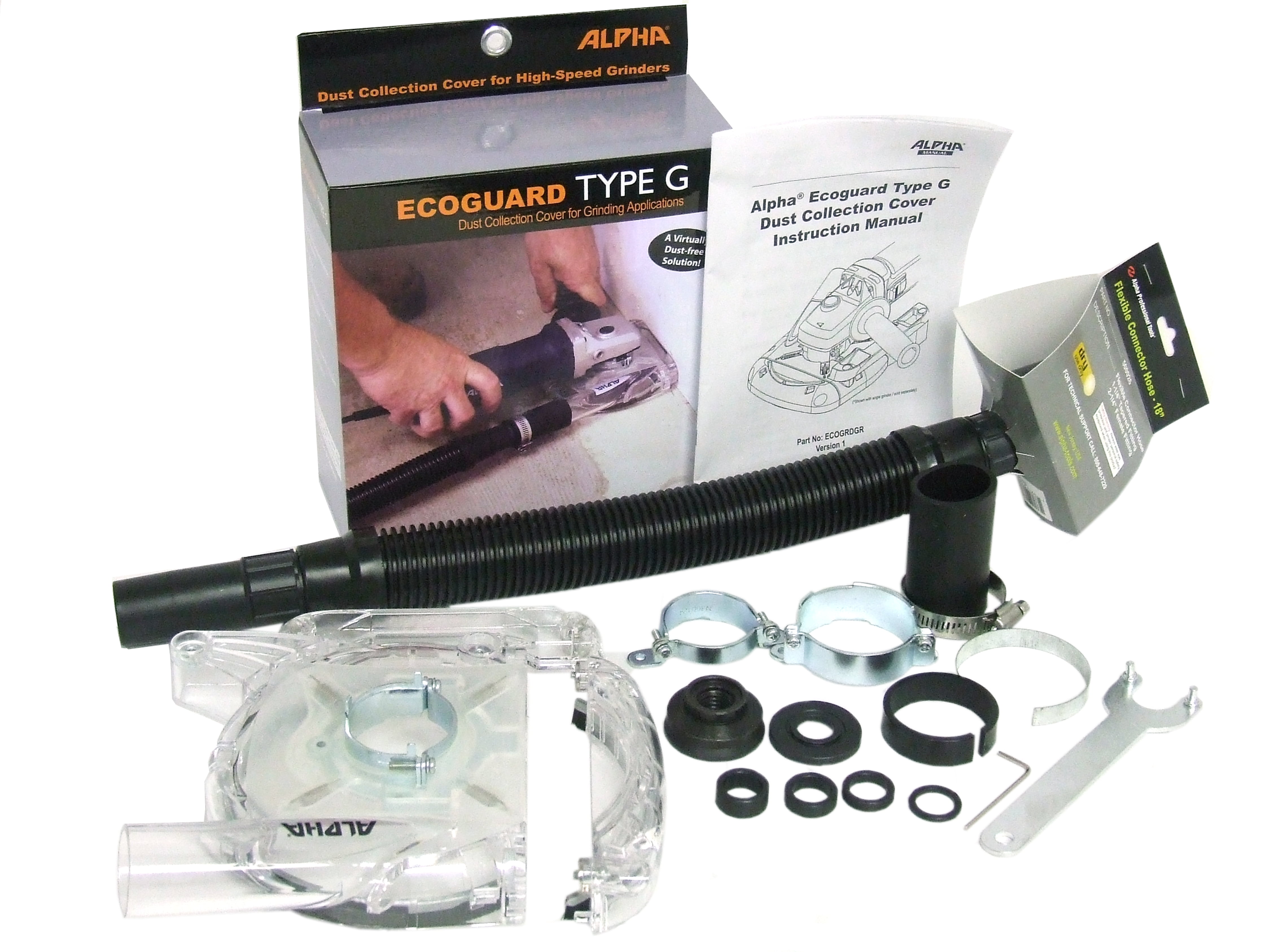 ALPHA ECOGKIT + Connector Hose High Speed Angle Grinder dust collection