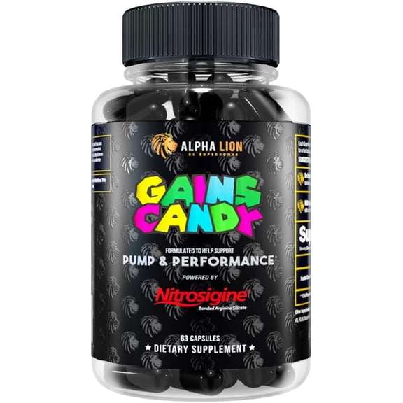 ALPHA LION Gains Candy Nitrosigine 63 Capsules