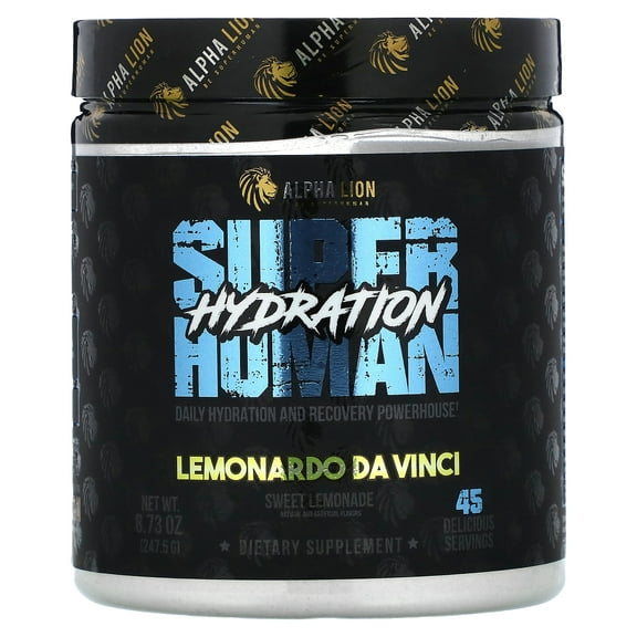ALPHA LION SuperHuman Hydration, Lemonardo Da Vinci, Sweet Lemonade, 8.73 oz (247.5 g)