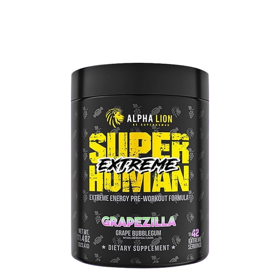 Alpha Lion Superhuman Extreme Pre-Workout Intense, Grapezilla (21 Servings)