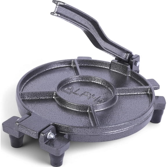 ALPHA LIVING Tortilla Press 10 Inch Cast Iron Quesadilla Maker Heavy Duty Empanada Maker Press Cast Iron Tortilla Maker for Kitchen, Home