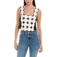 thumbnail image 1 of ALPHA STUDIO womens  Linen-Blend Crochet Tank, 40, Black, 1 of 3