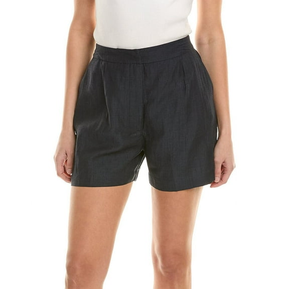 ALPHA STUDIO womens  Linen-Blend Short, 46, Blue