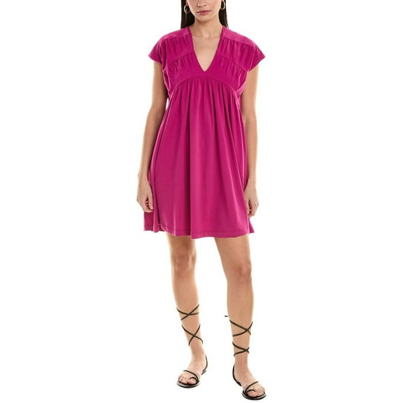 ALPHA STUDIO womens  Shirred Mini Dress, 38, Purple