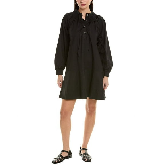 ALPHA STUDIO womens Shirred Mini Dress, 40, Black