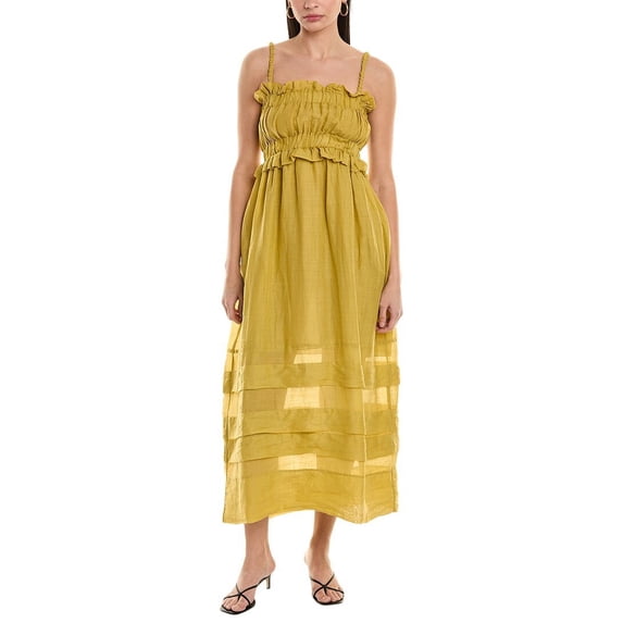 ALPHA STUDIO womens Tank Dress, 40, Yellow