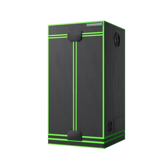 ALPHAGROW Indoor Grow Tent, 24 x 24 x 48 in, 600D Mylar Canvas, Twin Doors, and Observation Window