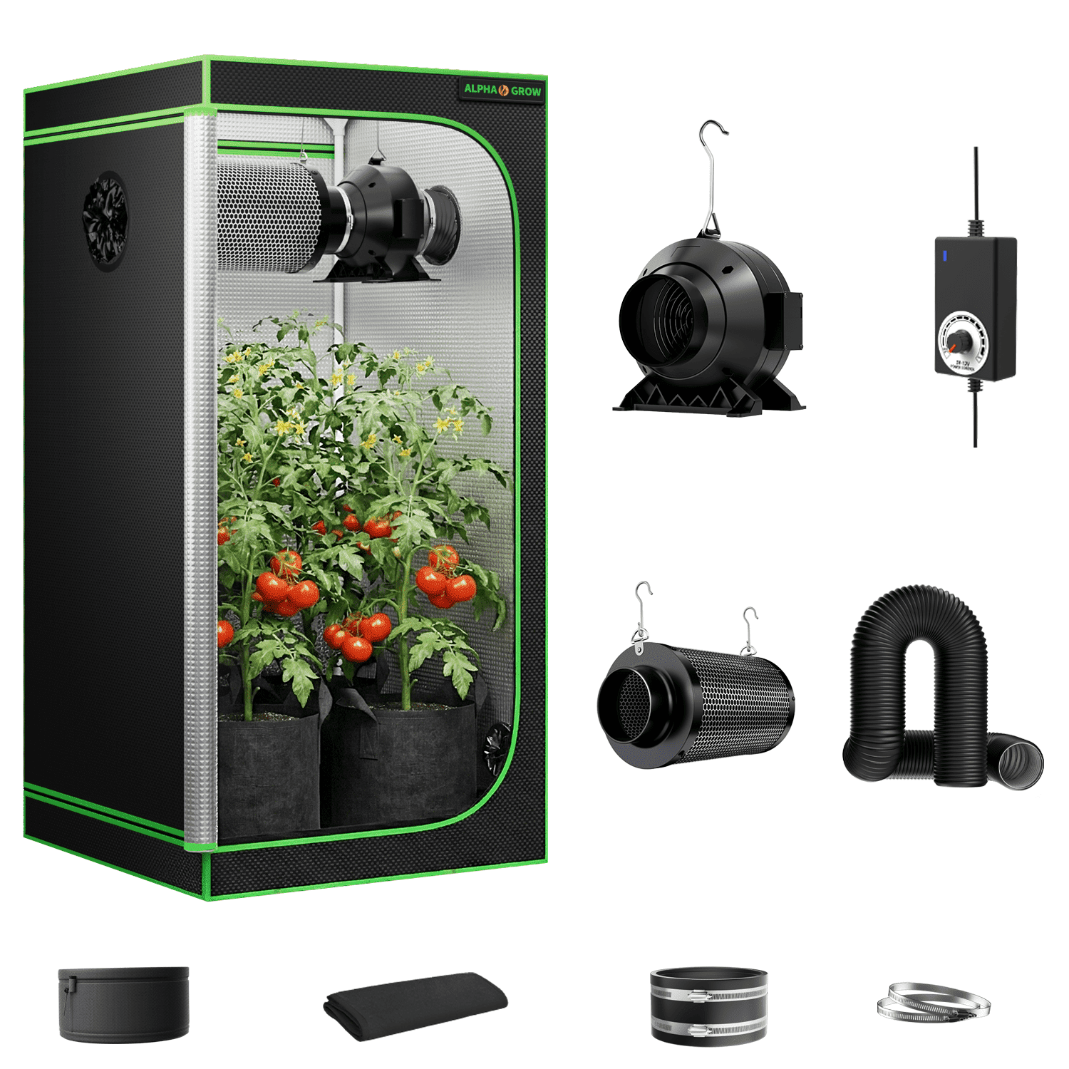 Grow Fans Grow Tent Kit 40x24x80 IMeshbean 40x24x80 Grow Tent Kit – Full Spectrum ...