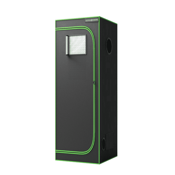 ALPHAGROW Indoor Grow Tent, 24 x 24 x 72 in, 600D Mylar Canvas, Observation Window, and Removable Floor Tray