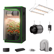 ALPHAGROW Grow Tent Kit, 24 x 24 x 48 in, with 33 W LED Light and 6 in Integrated Inline Fan