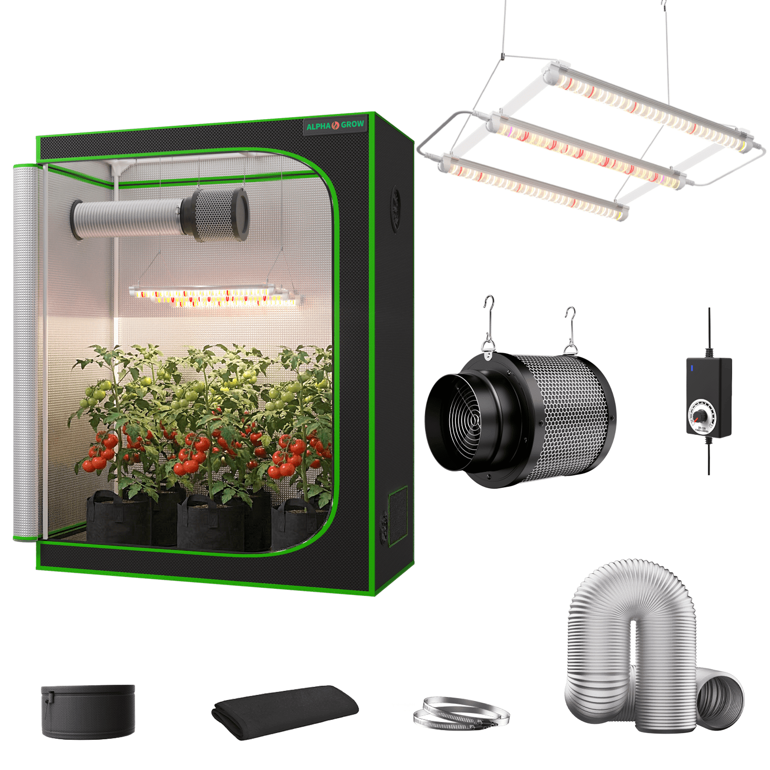 ALPHAGROW 2x4 Grow Tent Kit, 600D 48