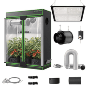 ALPHAGROW Indoor Grow Tent Kit, 48 x 24 x 60 in, 600D Fabric, 100 W LED, 6 in Fan Filter, 410 CFM