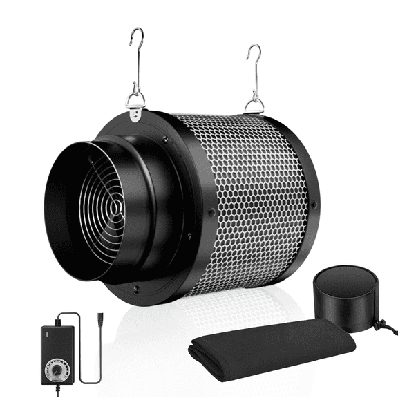 MELONFARM 6” Air Filtration Kit Carbon Filter Fan 12-Speed w/ 8ft Ducting