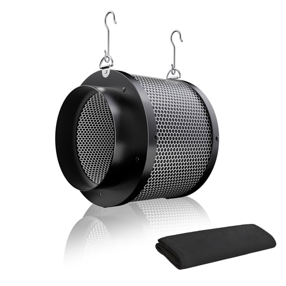 ALPHAGROW 6 Inch Air Carbon Filter, 410 CFM High Airflow Odor Control Scrubber with 1200+ IAV Australian Virgin Charcoal, Reversible Flange for Grow Tent, Hydroponics, Inline Fan