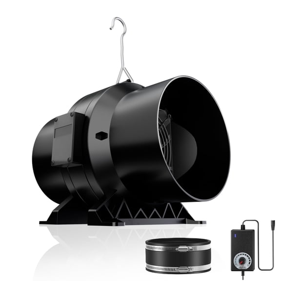 ALPHAGROW 6 in Black Inline Duct Fan with Variable Speed Controller