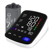 Alphamed Upper Arm Blood Pressure Monitor, Automatic Digital BP Monitor with 8.7"-16.5" Adult Arm Cuff, 2 User Memory, Type-C 5V Power
