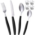 thumbnail image 1 of ALPINE CUISINE Flatware Set 16 Piece Service for 4, Stainless Steel Flatware Cutlery Set Includes Dinner Knives/Forks/Spoons - Great for Camping or College Dorms - Dishwasher Safe - Black, 1 of 7
