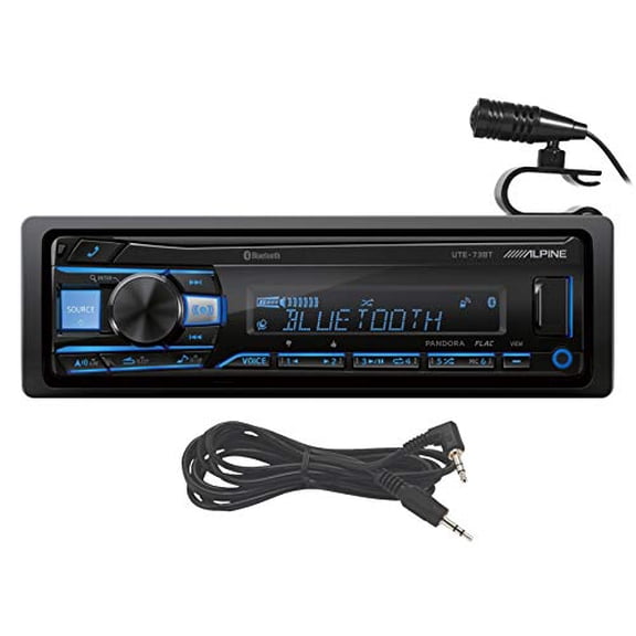 ALPINE UTE-73BT Digital Media Bluetooth Car Stereo Receiver w/USB+AUX Cable