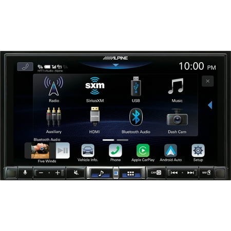 Alpine - 7" Android Auto and Apple CarPlay Bluetooth Digital Media Receiver - Black