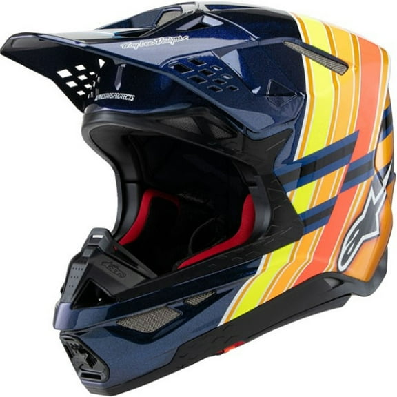 ALPINESTARS Supertech M10 Helmet - TLD Edition 25 - MIPS? - Gloss Dark Blue/Orange/Yellow/Fluo Red - Medium 8300225-7156-M