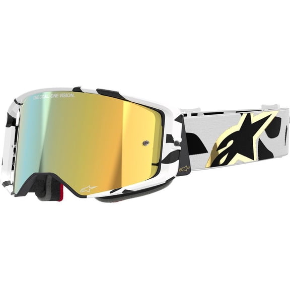 ALPINESTARS GOGGLES Supertech Goggle - Corp - White - ABS Vision - Gold Mirror Lens 5100325-2044