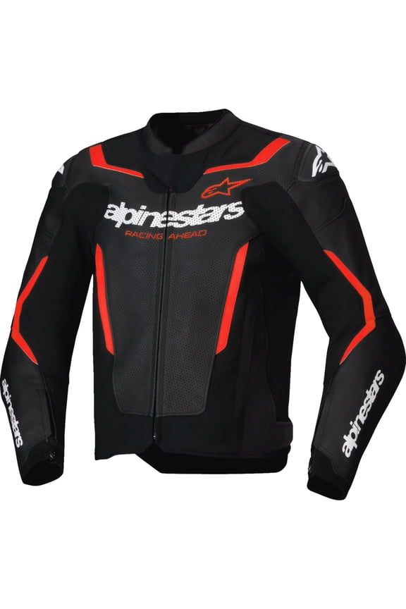 ALPINESTARS GP Force v2 Airflow Leather Jacket - Black/Red Fluo - US 48 / EU 58 3100326-1030-58