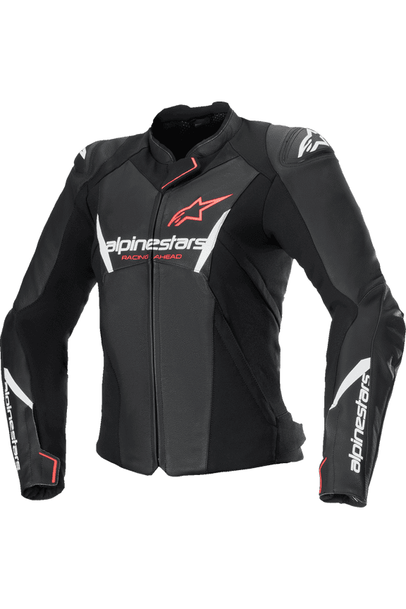Stella Faster v3 Leather Jacket - Black/White Fluo/Coral - US 14 / EU 50 3113625-1781-50
