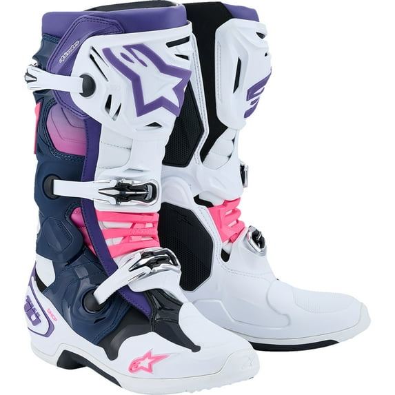 ALPINESTARS Tech 10 Boots - White/Violet/Navy/Pink Fluorescent - US 12 / EU 47 2010020-2780-12