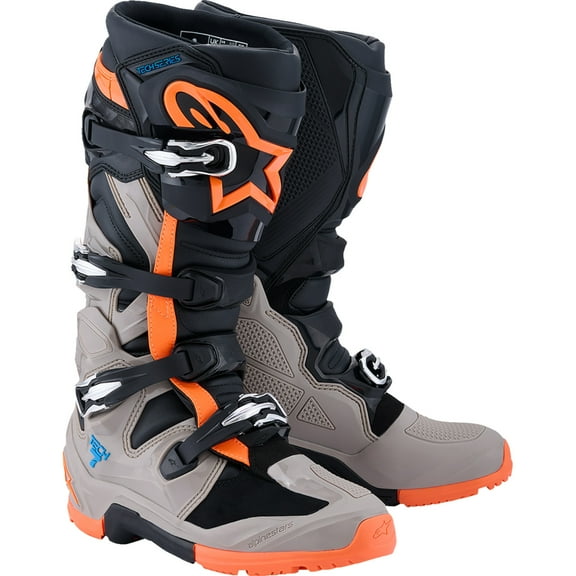 ALPINESTARS Tech 7 Enduro Boots - Black/Warm Gray/Fluorescent Orange - US 8 2010426-1562-8