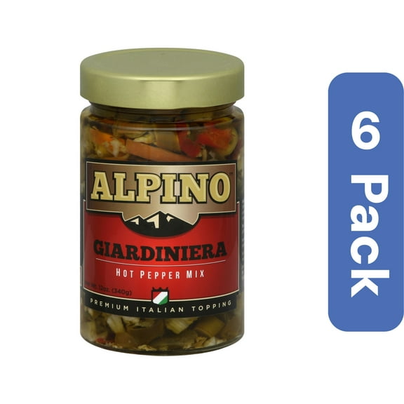 Alpino Hot Giardiniera Pepper Mix 12 oz (Pack Of 6)