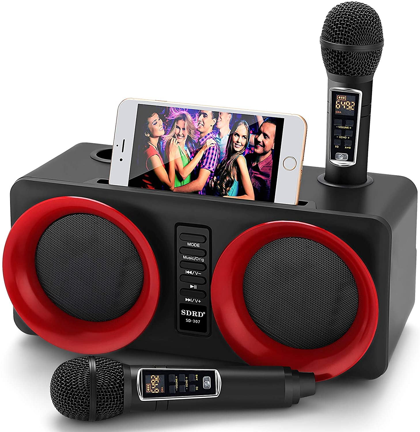 MusyVocay Karaoke Machine for Kids Adults, Portable Bluetooth Speaker with 2  UHF Wireless Microphone, PA System with Remote Control, LED Lights for Home  Party, Wedding, Church, Picnic (Red-NT001) - Yahoo Shopping