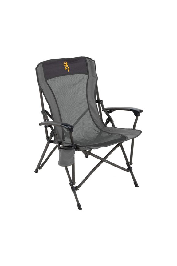 Browning Camping Fireside Chair w/Gold Buckmark, Charcoal/Gray