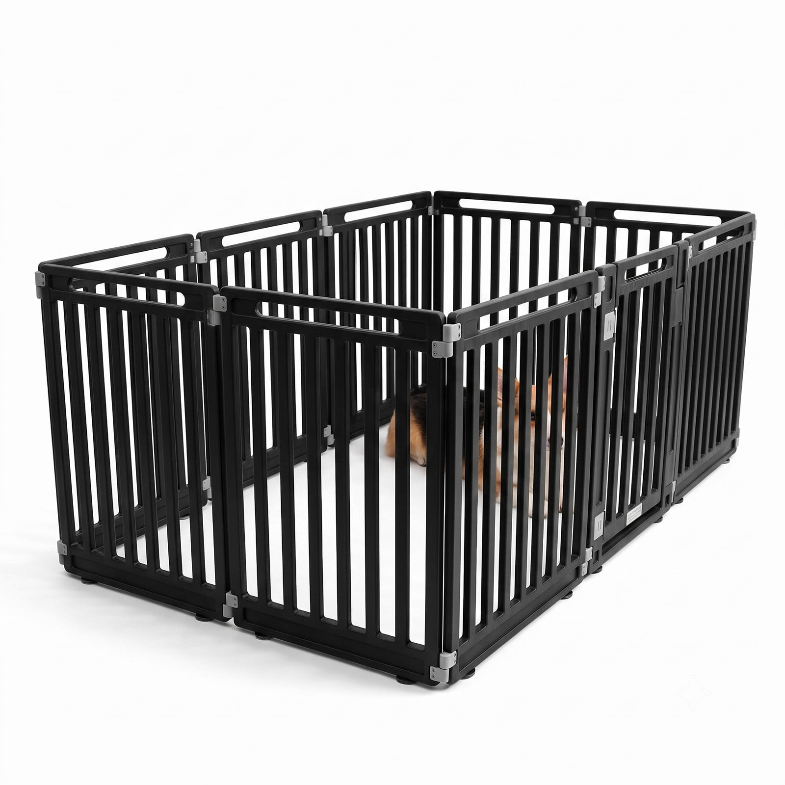 ALPULON 12-Panel Dog Playpen 31.5 Inch Height Indoor Outdoor Pet Fence Foldable HDPE Puppy Exercise Pen Enclosure Kennel for Small Medium Dogs, Black