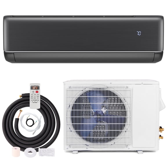 ALPULON 12000 BTU Mini Split Air Conditioner & Heater, 21 SEER2 Ductless Inverter, 208-230V, Cools 750 Sq.Ft, Gray
