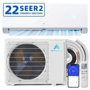 Aircold 12000 BTU Mini Split Air Conditioner & Heater, 22 SEER2 208/230V Ductless Inverter AC Heat Pump, WiFi Enabled, Cools & Heats Up to 750 Sq. Ft