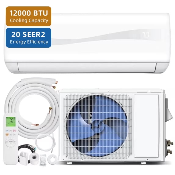 ALPULON 12000 BTU Ductless Mini Split Air Conditioner & Heater, 20 SEER2 Heat Pump, 115V Wall Mounted AC Unit, Full Installation Kit