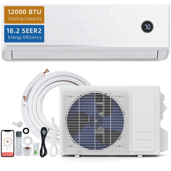 ALPULON 12000 BTU Ductless Mini Split Air Conditioner & Heater, WiFi Enabled Heat Pump, 18.2 SEER2, 208/230V Wall Mounted AC Unit
