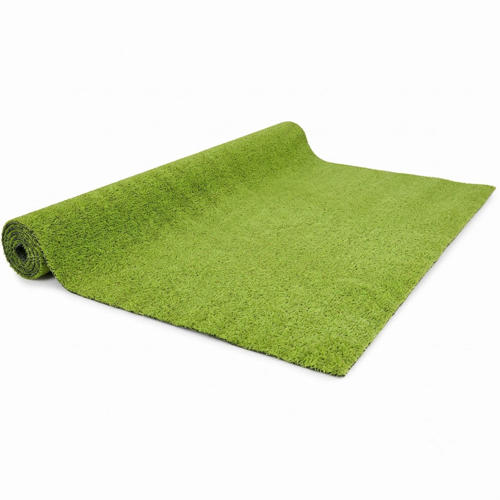 ALPULON 15 x 7 FT Artificial Turf Grass Rug, Realistic Synthetic Lawn Mat with Low 0.75 Inch Pile Height and Drainage Holes for Balcony Backyard Patio Pet Dog, Green