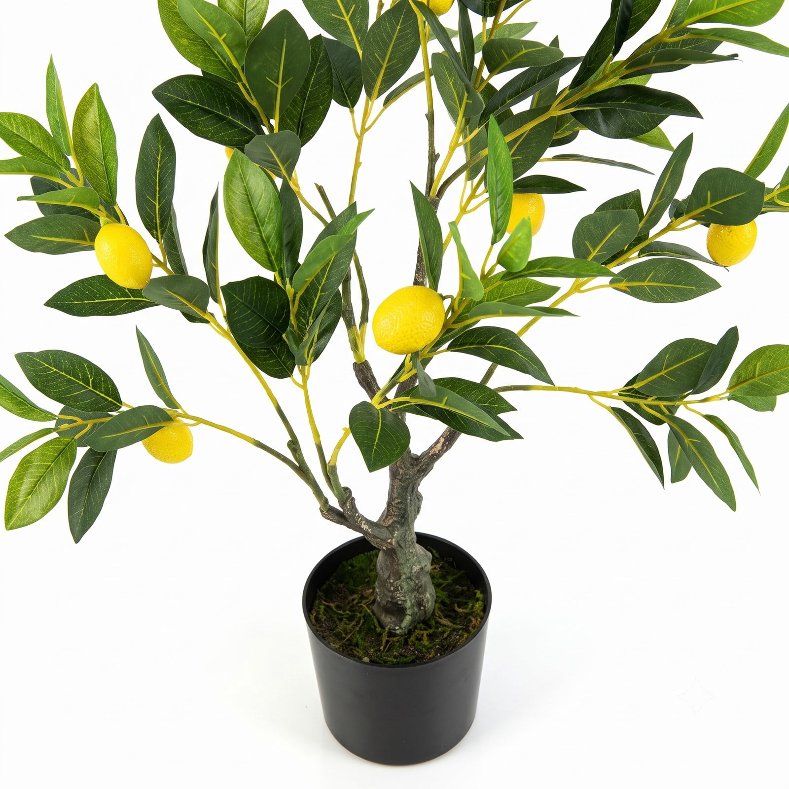 ALPULON 2.6 FT Artificial Lemon Tree, Fake Lemon Plant with Realistic Fruits and Green Leaves, Faux Potted Tree for Home Office Living Room Indoor Decor, Green